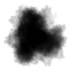 Smoke Cloud Isolated on Black Background, Gray Fog Texture