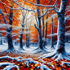 winter landscape with trees