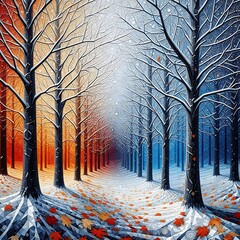 winter landscape with trees
