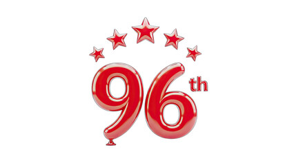 96th Anniversary Celebration with Stars - Isolated on White