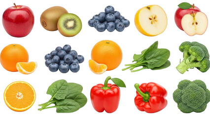 Fresh Fruits and Vegetables, Healthy Food Selection, Colorful Produce