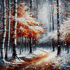 winter landscape with trees