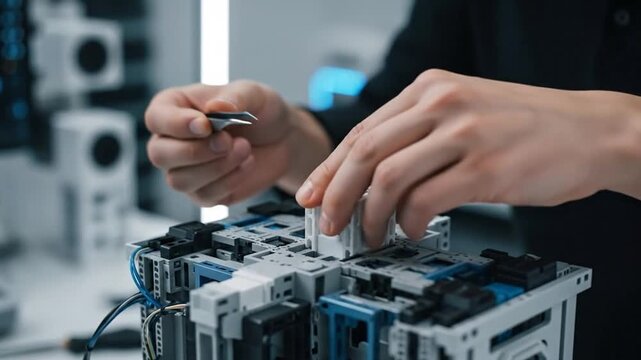 Time Lapse Of Meticulous Assembly Of A Modular Component Onto A Complex Structure
