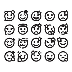 Obraz premium Customer Feedback Emoji Icons Set – User Rating & Satisfaction Vector