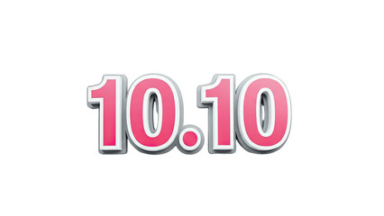10.10 Sale Promotion on White Background