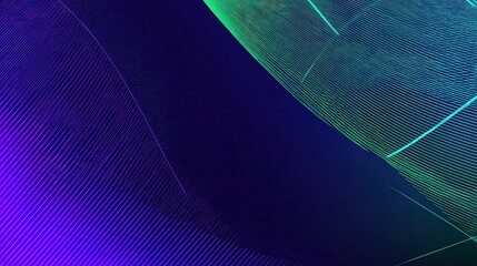 Abstract Background of Purple and Green Dots with Dynamic Movement and Gradient Color in Dark Blue Background