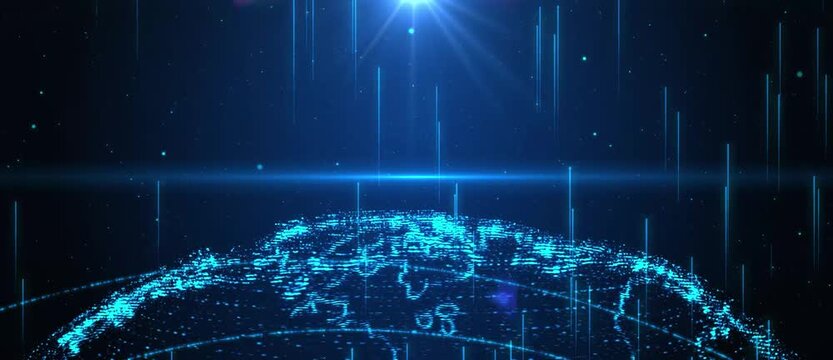 blue technology earth background