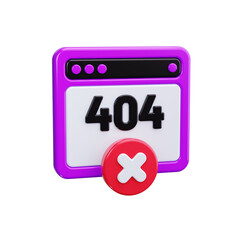 404 error 3d render icons