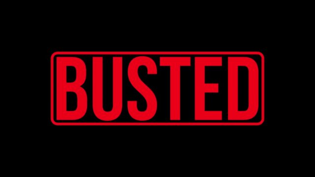 Busted Text Impact Animation Stamp with Transparent Background