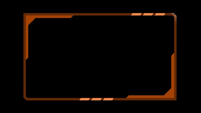 Orange Webcam Border Overlay for Streaming Transparent Loop