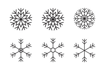 Snow icon set. snowflake icon vector. Black Set.