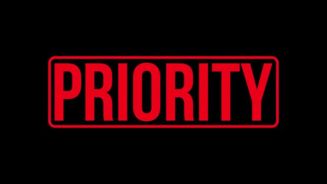 Priority Text Impact Stamp Animation Transparent Overlay