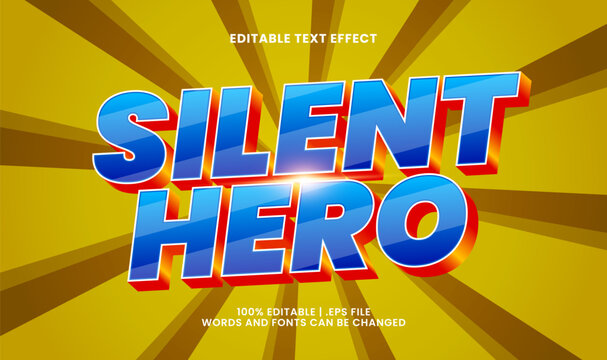 silent hero editable text effect for comic and action typography