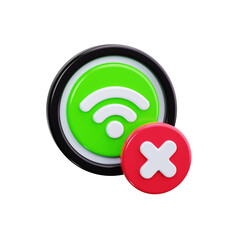 Fototapeta premium no WiFi 3d render icons