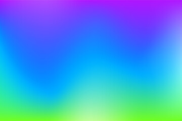 オーロラをイメージした、青紫と緑がやわらかく広がる抽象グラデーション背景デザイン　ベクターイラスト