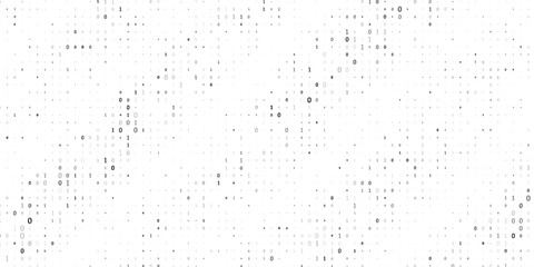 Data background with one and zero. Digital vector futuristic illustration, Digital code, binary matrix. Computer screen, software concept