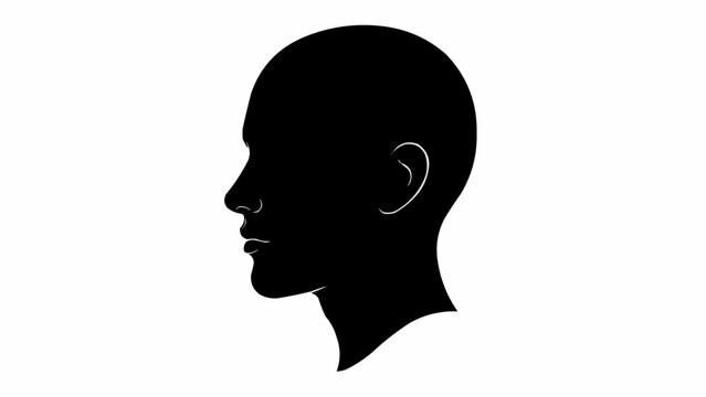 Silhouette of a human head in profile view.