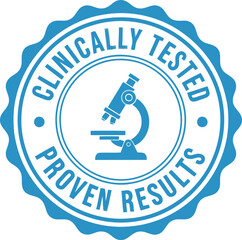 Clinical Testing Badge with Microscope Icon for Evidence