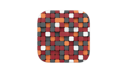 Abstract Colorful Cubes Composition on White Background