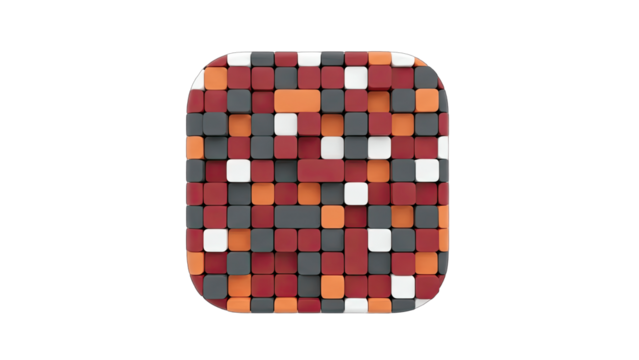 Abstract Colorful Cubes Composition on White Background - Powered by Adobe