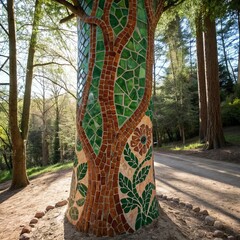 Dryad s Tree A living mosaic of a dryad s tree with a vibrant pa