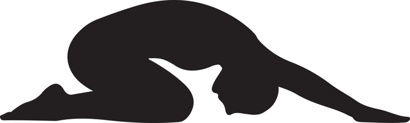 Obraz premium Fetal Position Silhouette Vector