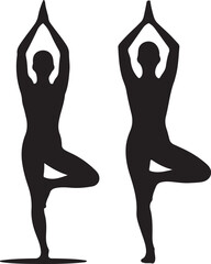 Fototapeta premium Yoga pose silhouettes Vector