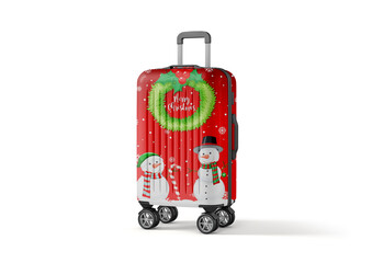 Festive Christmas-Themed Travel Suitcase