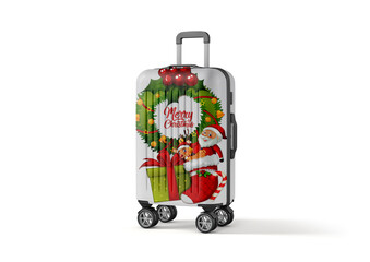 Festive Christmas-Themed Travel Suitcase