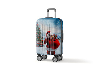 Festive Christmas-Themed Travel Suitcase