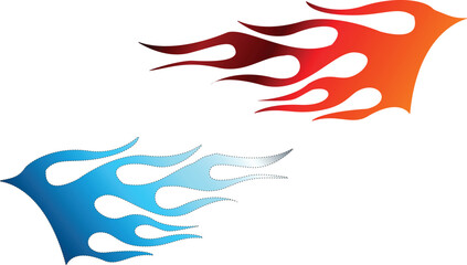 Electric sports car flame speed racing decal vinyl sticker vector. Tribal fire car flame body side vinyl sticker eps file.