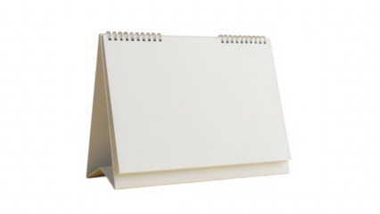 Blank desk calendar isolated on transparent background