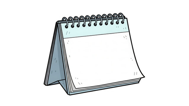 Blank desk calendar isolated on transparent background