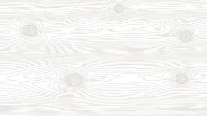 Seamless white wood texture background with natural light grain patterns and subtle knots, ideal for various decorative and rustic design elements
