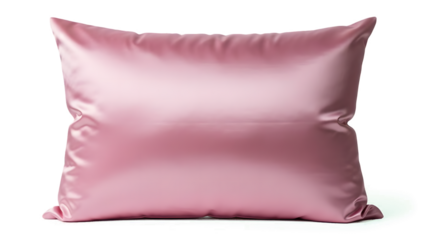 Pink silk pillow on transparent background isolated on transparent background