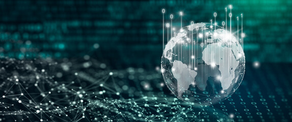 Global Business and Network connection concept. Elements furnished by NASA. 3D Render.