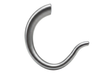 Curved metallic nose ring jewelry for body piercing on a transparent background