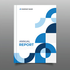 Business corporate annual report cover template flyer blue geometric pattern geometric