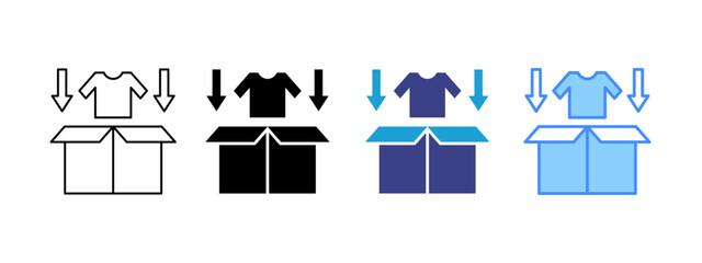 Packing icon set multiple style collection