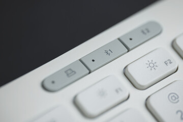 Close view of Membrane keyboard buttons and keys