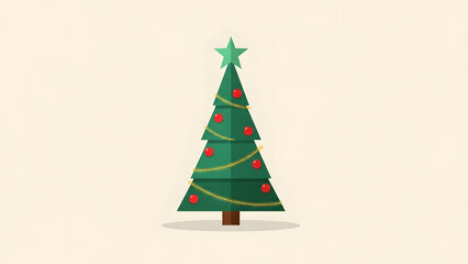 Illustration of a stylized christmas tree with lights and ornaments