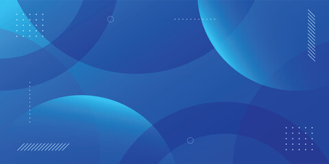 modern blue geometric round dynamic shape horizontal banner background