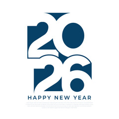 modern flat 2026 Typography Design for New Year Celebration design decoration