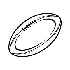 Simple black and white illustration of a rugby ball