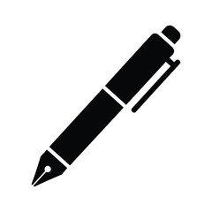 Fountain pen silhouette on white background