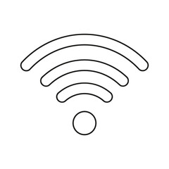 Simple wi-fi symbol on white background