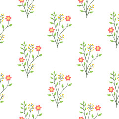 Flower vector seamless pattern illustration floral background 

