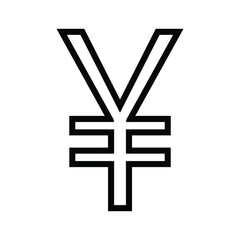 Obraz premium Yuan symbol icon on white background