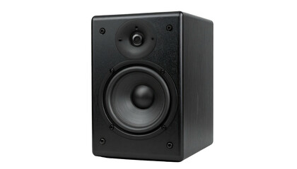 Obraz premium Black audio speaker with two drivers, a tweeter, and a woofer