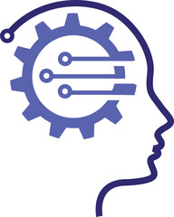 Human Brain Thinking sign, Human brain in head icon, Ai Intelligence with Brain Symbol, Digital Circuit Board, circuit board, semiconductor path, AI technology with Path, Artificial Intelligence